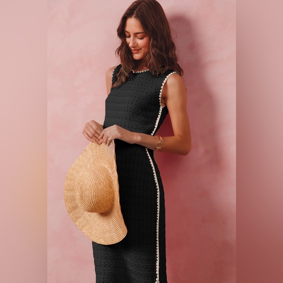 Point Fingers Knit Midi Dress - Picture 1 of 2